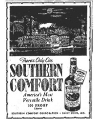 old sothern comfort 100 proof ad with picture of river